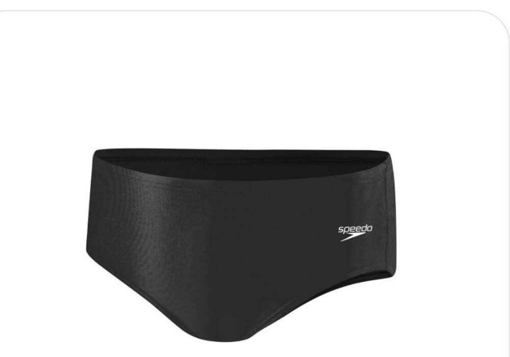 Speedo Men Swimsuit Brief Durable Endurance Solid Adult Black  Performance UPF50